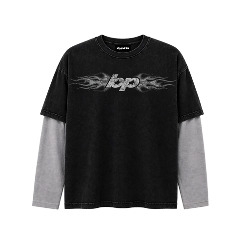 Polera manga larga boxyfit BYPIRLA Racing Team, vista frontal