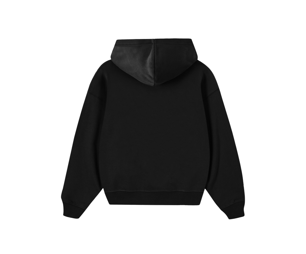 Hoodie boxyfit negro BYPIRLA BP Fire, vista trasera